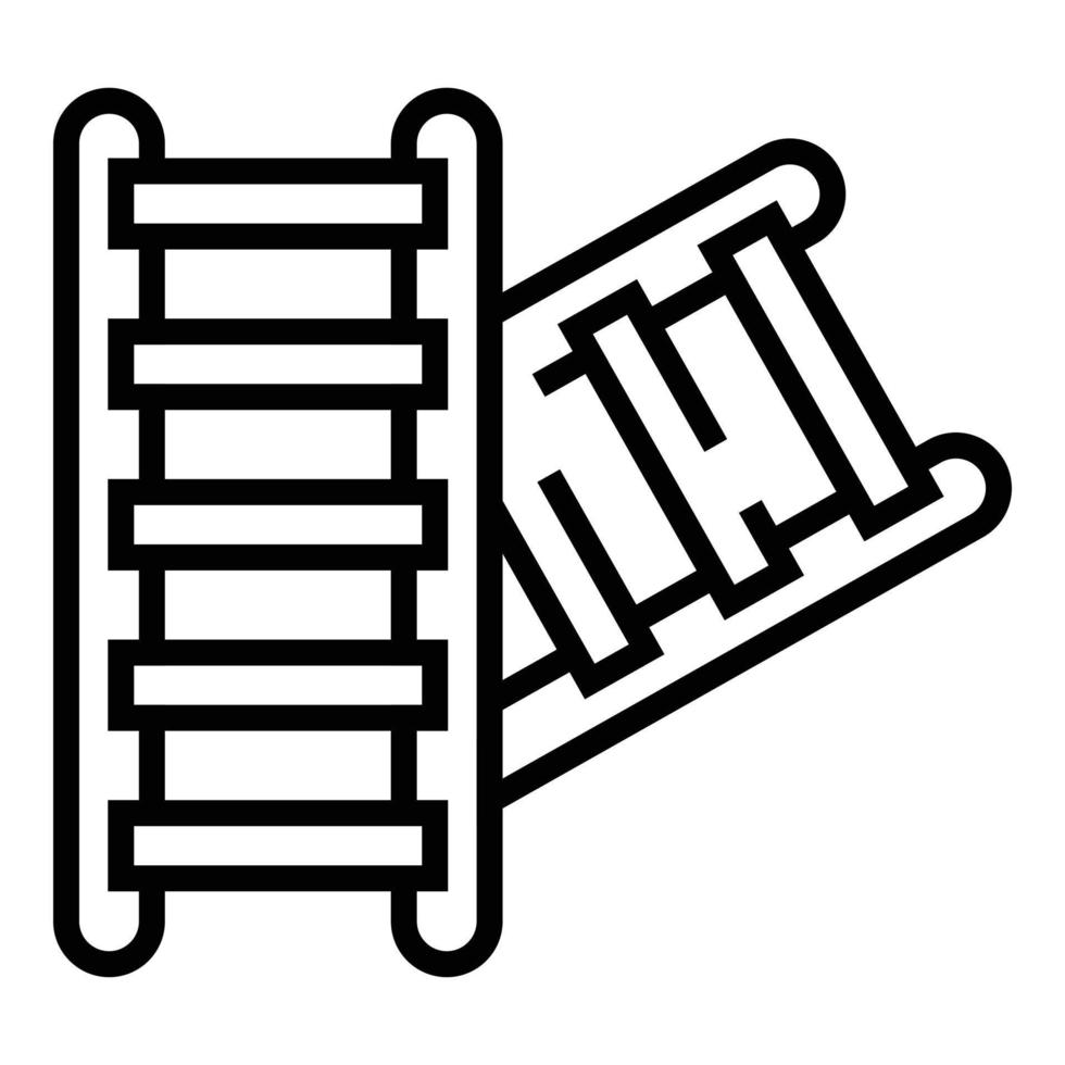 ícone da escada do metrô, estilo de estrutura de tópicos vetor