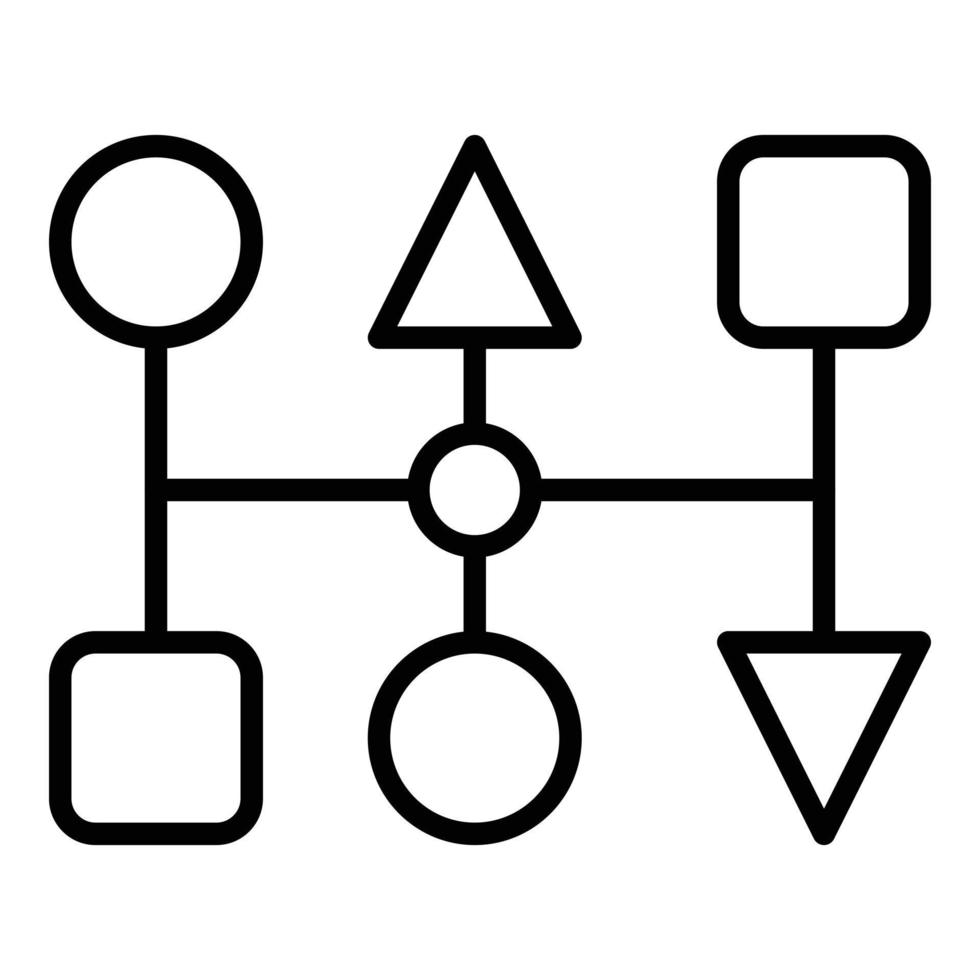 vetor de contorno de ícone de esquema complexo. dados do sistema