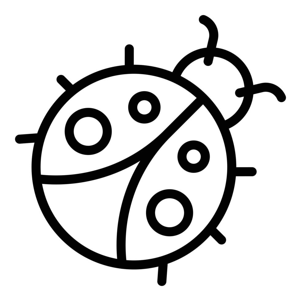 ícone de vida de joaninha, estilo de estrutura de tópicos vetor