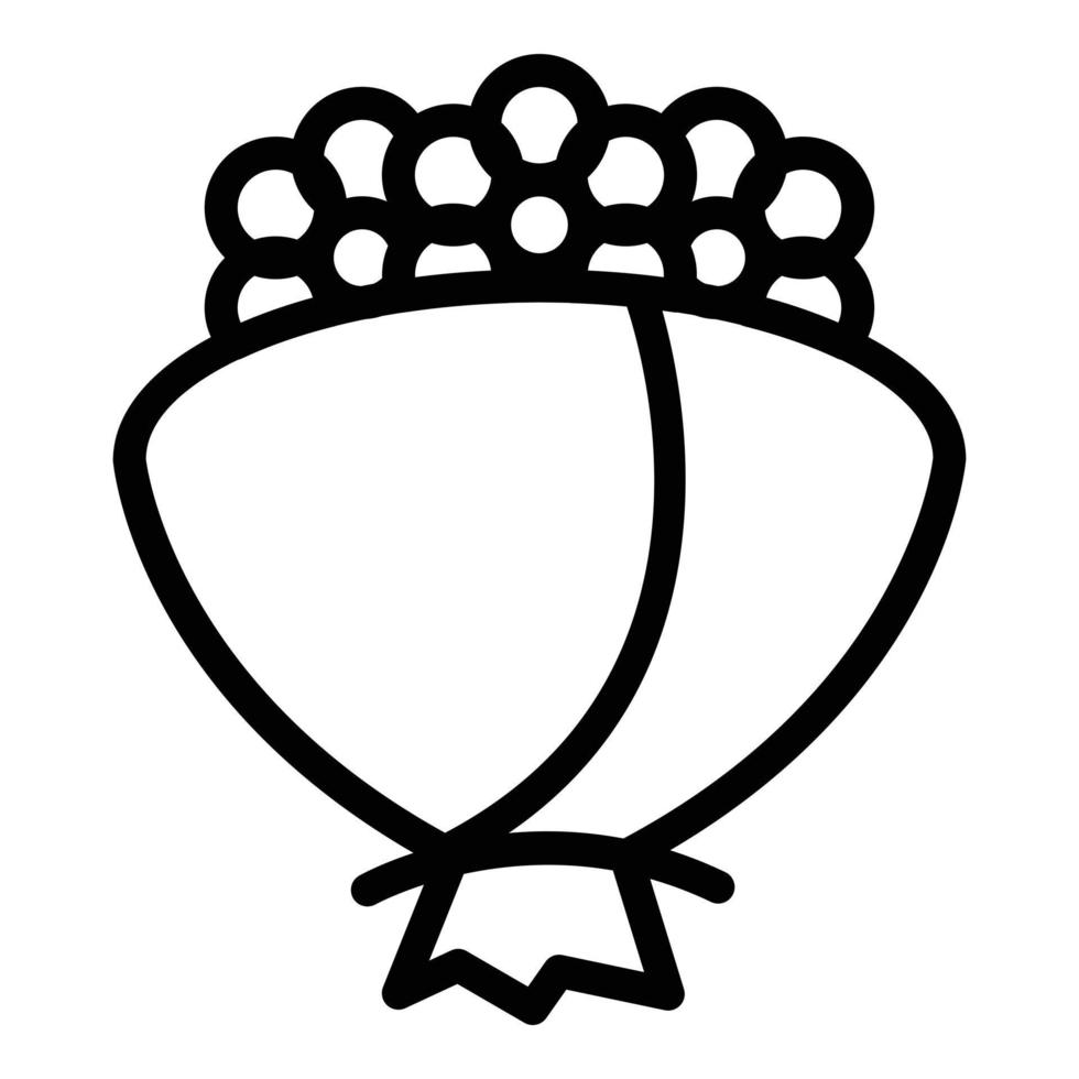 ícone de buquê de flores de beleza, estilo de estrutura de tópicos vetor