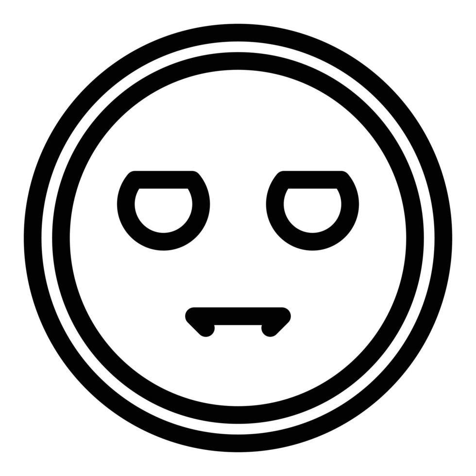 ícone de emoji sério, estilo de estrutura de tópicos vetor
