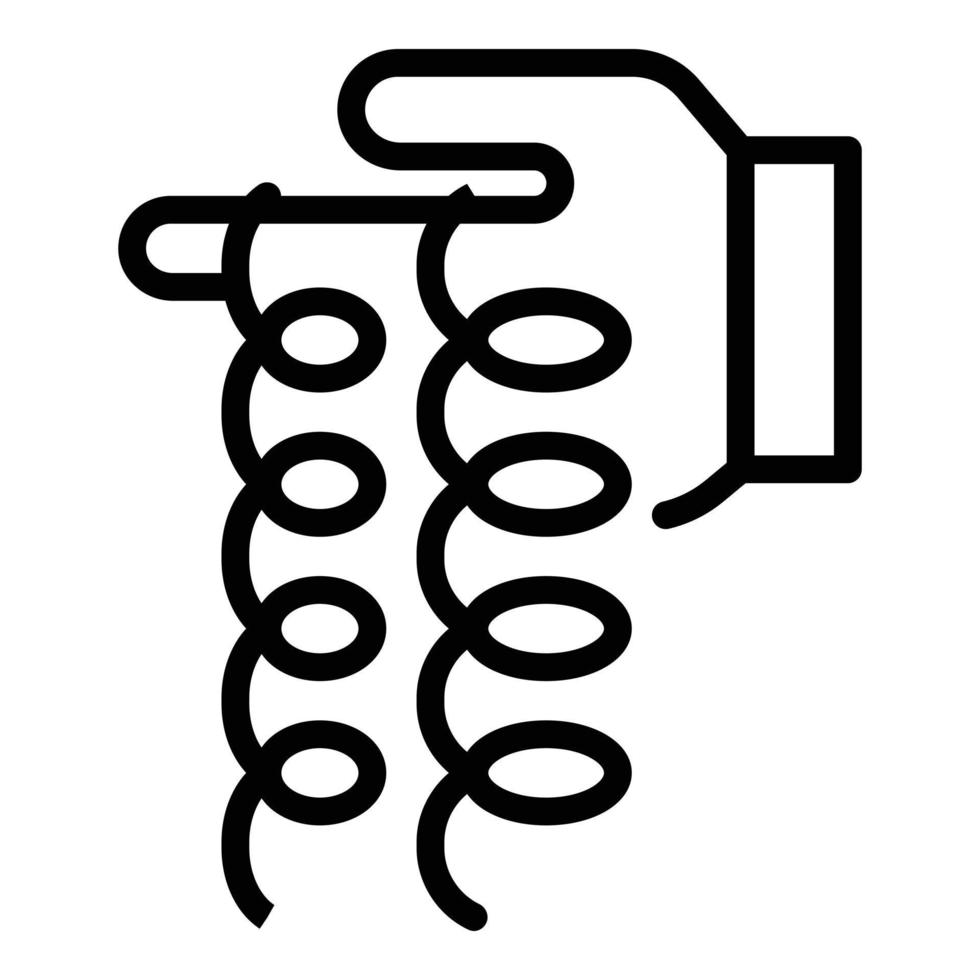 ícone de corte de cabelo encaracolado, estilo de estrutura de tópicos vetor