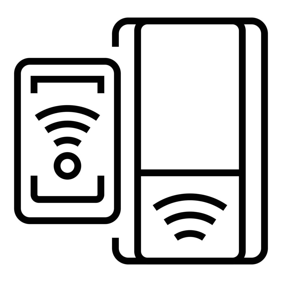 ícone de telefone de passagem de metrô, estilo de estrutura de tópicos vetor