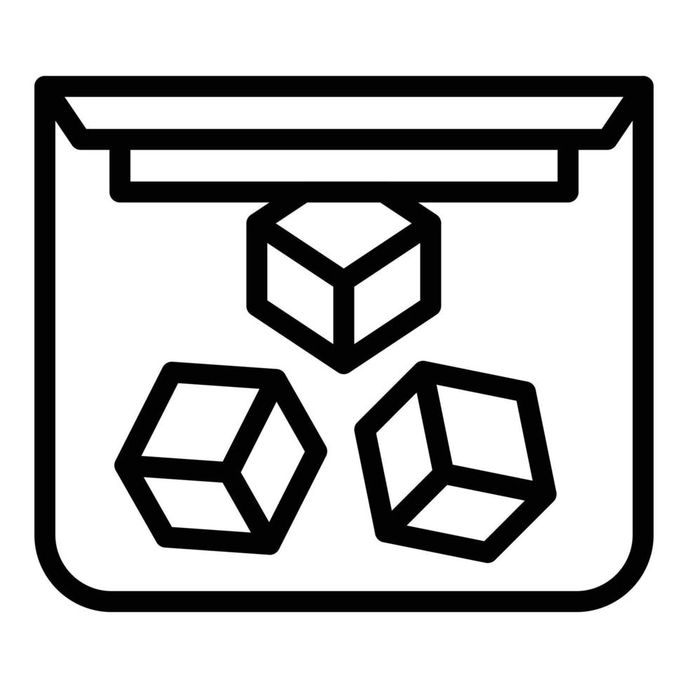 ícone de cubos de gelo, estilo de estrutura de tópicos vetor