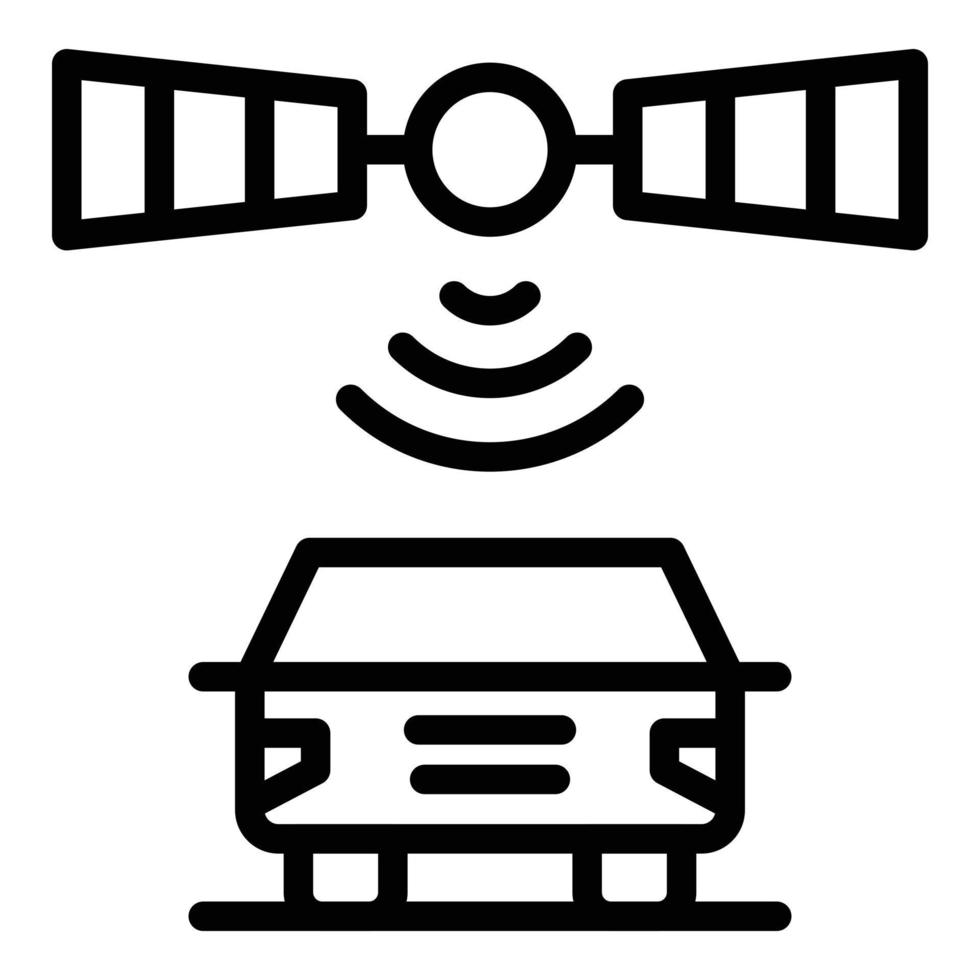 ícone do carro satélite, estilo de estrutura de tópicos vetor