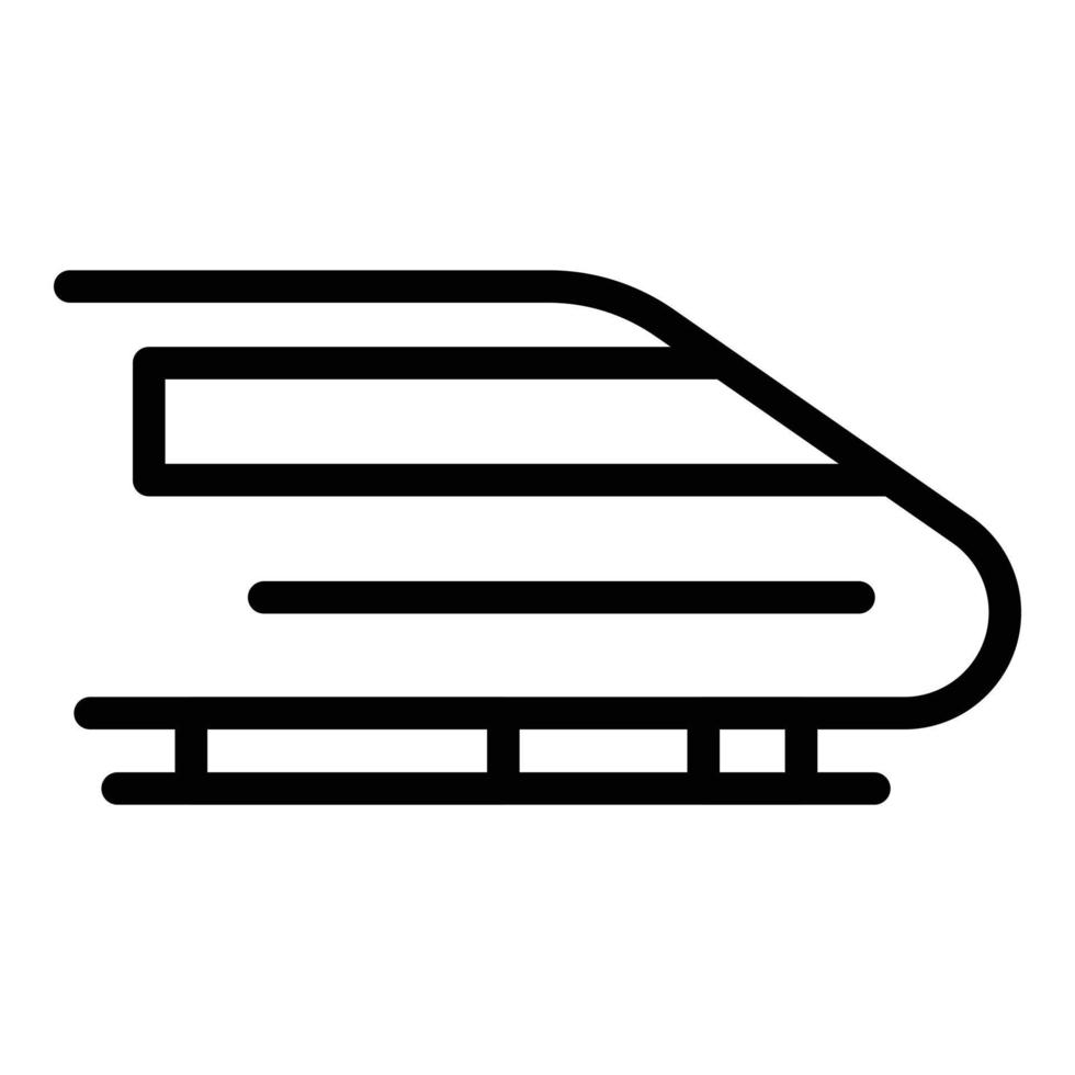 ícone de trem alado, estilo de estrutura de tópicos vetor