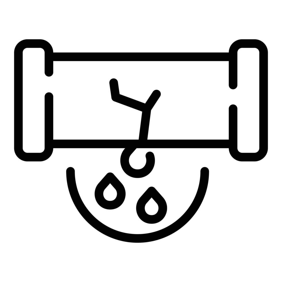 ícone de tubo vazando, estilo de estrutura de tópicos vetor