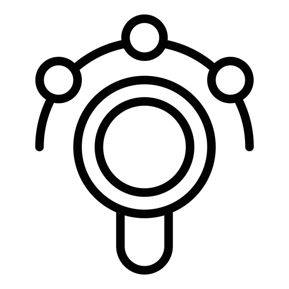 ícone de lupa de pesquisa de filtro, estilo de estrutura de tópicos vetor