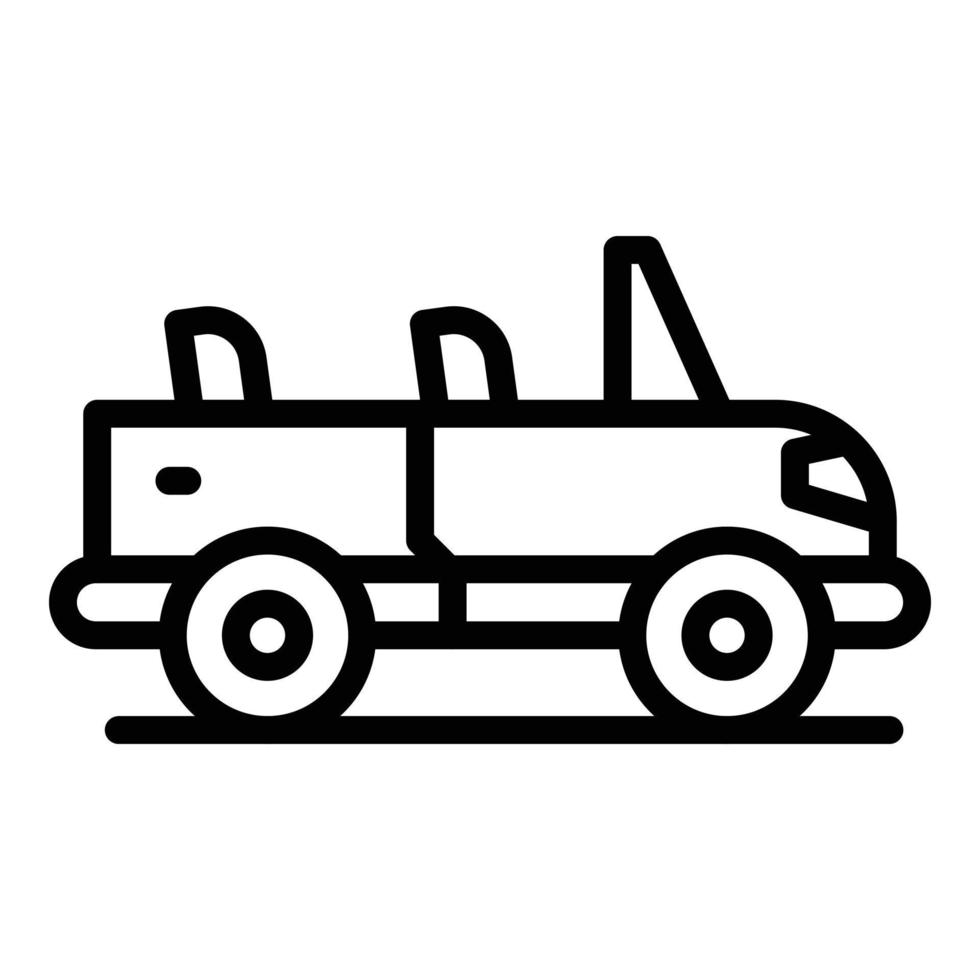 ícone do carro safari tour, estilo de estrutura de tópicos vetor