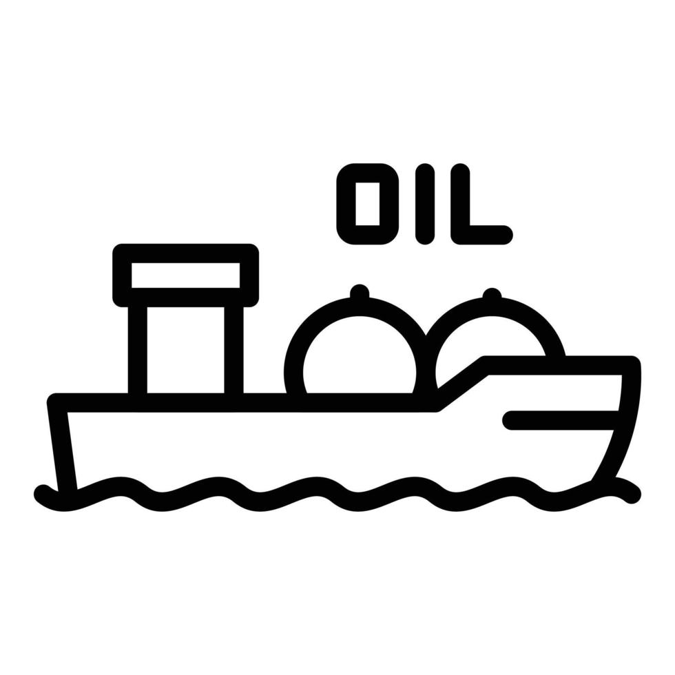 ícone de óleo de barco, estilo de estrutura de tópicos vetor