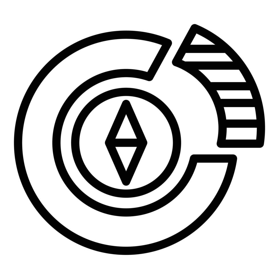ícone de bússola de mercado, estilo de estrutura de tópicos vetor