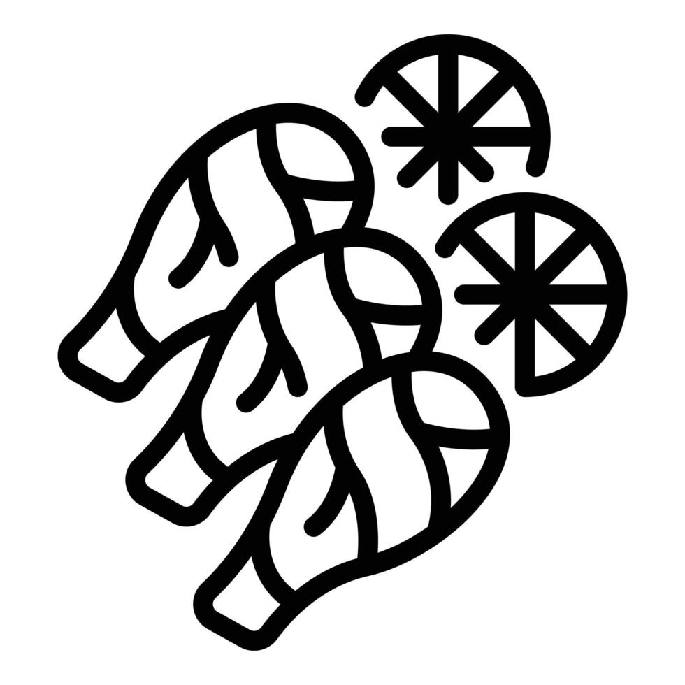 ícone de frango de churrasco, estilo de estrutura de tópicos vetor