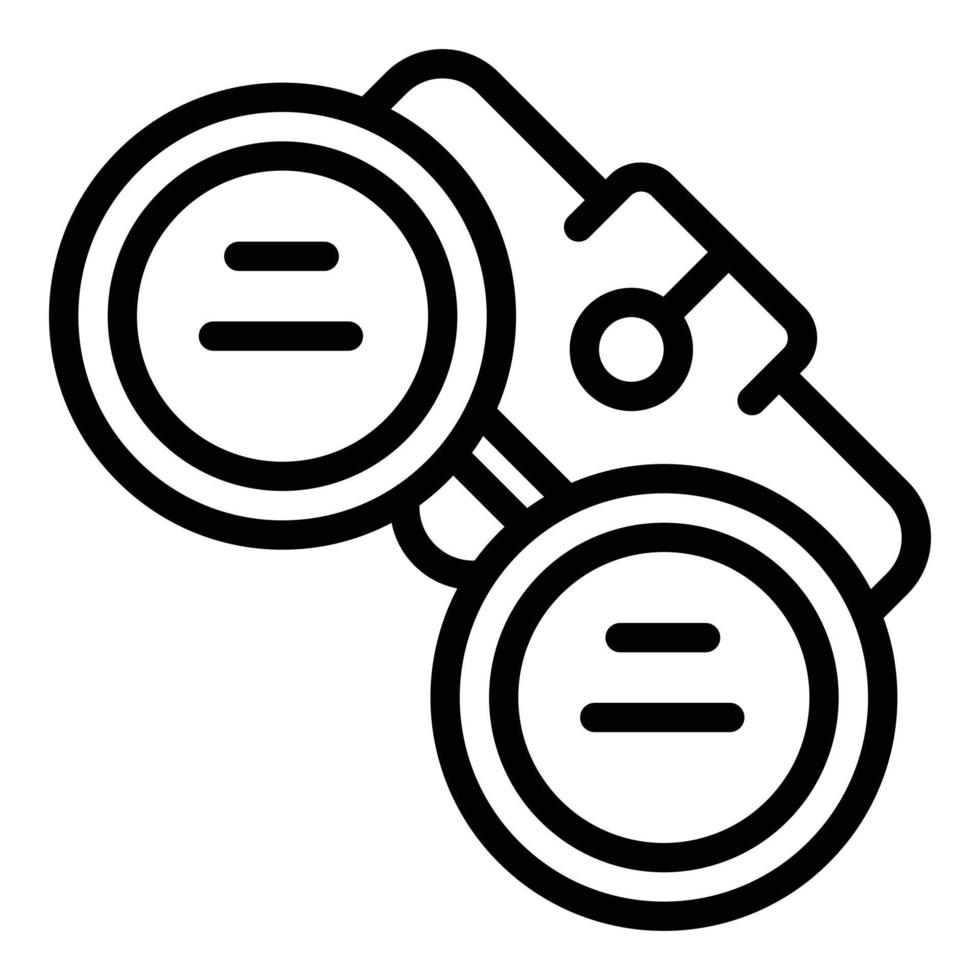 ícone de binóculos de reconhecimento, estilo de estrutura de tópicos vetor