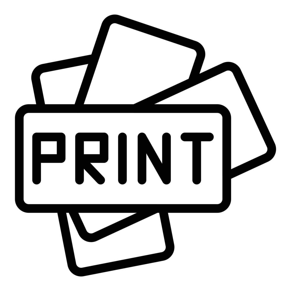 ícone do serviço de impressão, estilo de estrutura de tópicos vetor