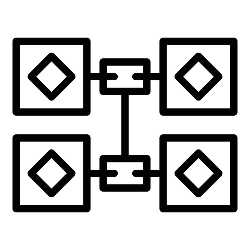 ícone da revolução blockchain, estilo de estrutura de tópicos vetor