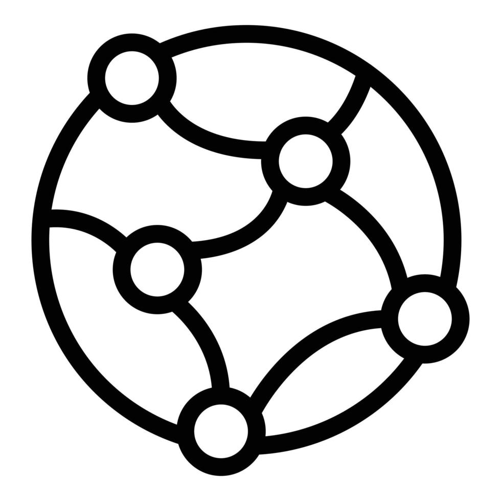 ícone de rede global de internet, estilo de estrutura de tópicos vetor