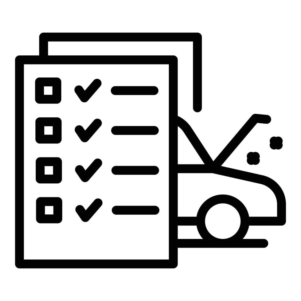 ícone de compensação de carro, estilo de estrutura de tópicos vetor