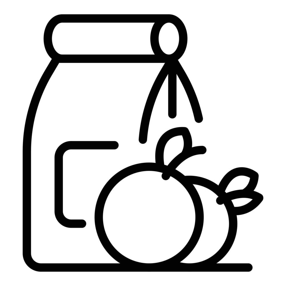 ícone do pacote de comida biológica, estilo de estrutura de tópicos vetor
