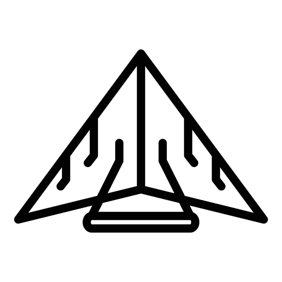 ícone de planador de asa, estilo de estrutura de tópicos vetor