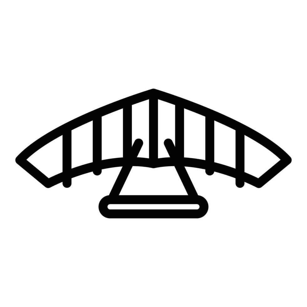 ícone de planador de avião, estilo de estrutura de tópicos vetor