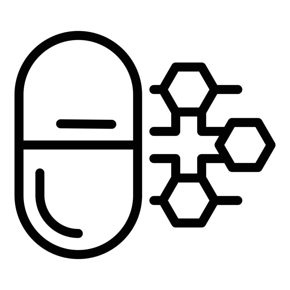 ícone composto de vitamina, estilo de estrutura de tópicos vetor