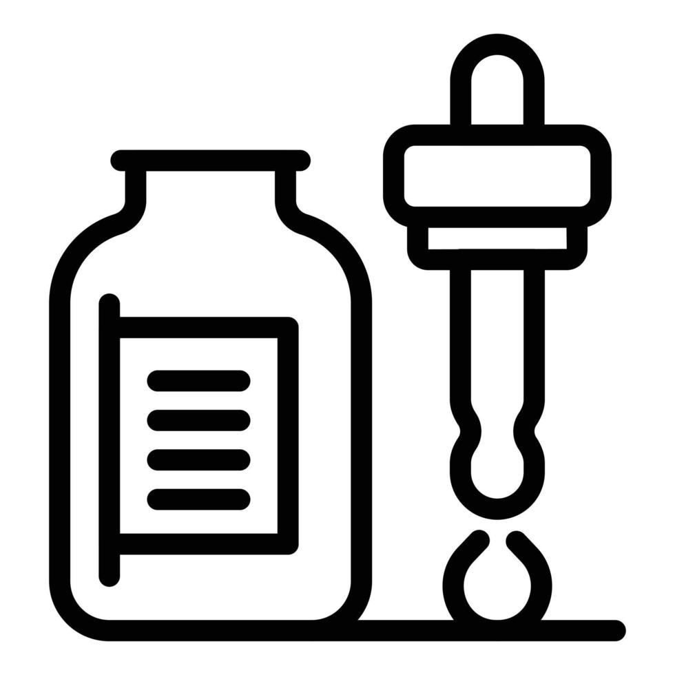 ícone de vitamina líquida, estilo de estrutura de tópicos vetor