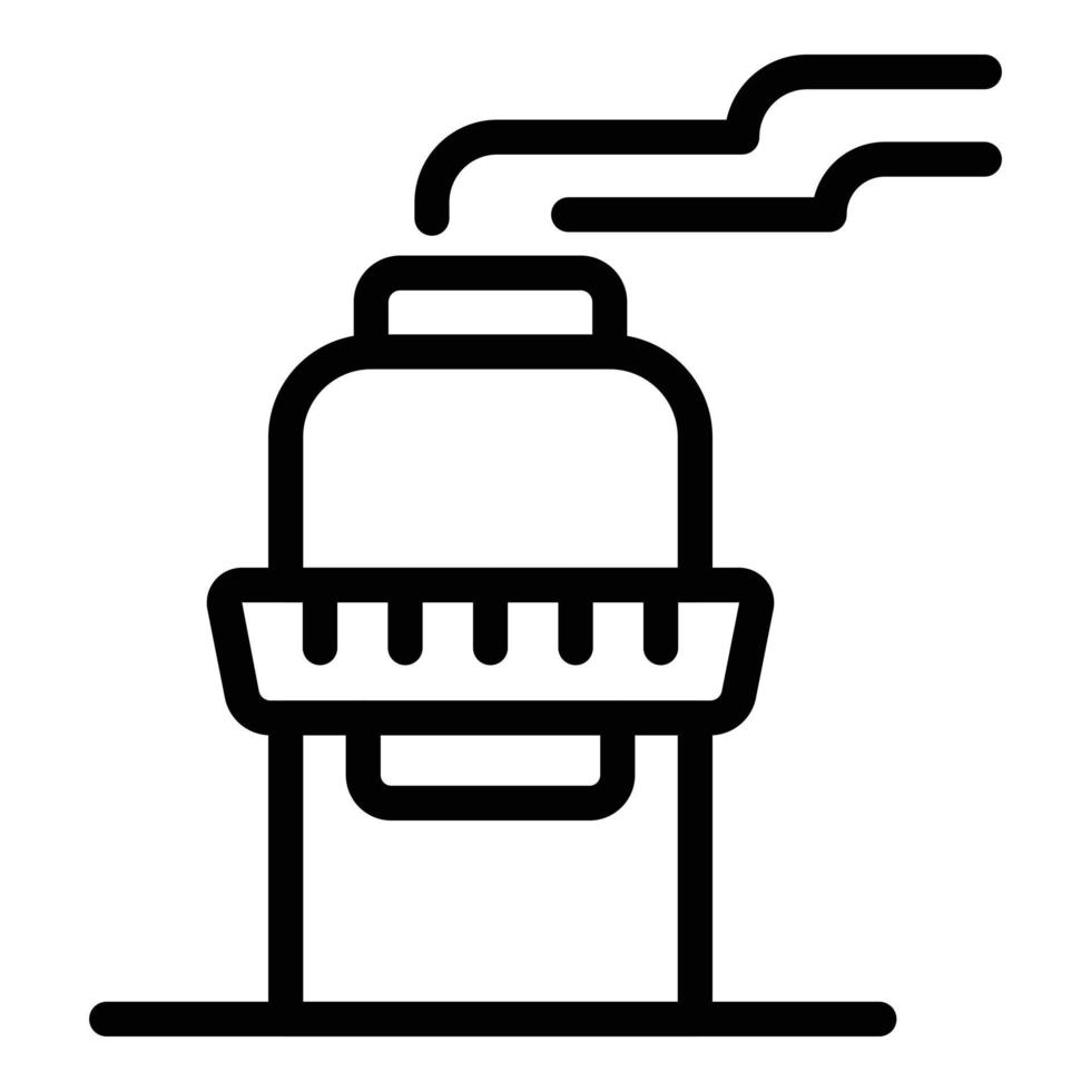 ícone de chaminé de combustível, estilo de estrutura de tópicos vetor
