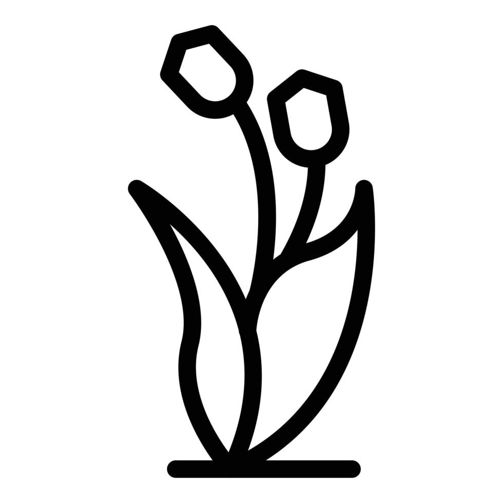 ícone de planta de flor de fazenda, estilo de estrutura de tópicos vetor