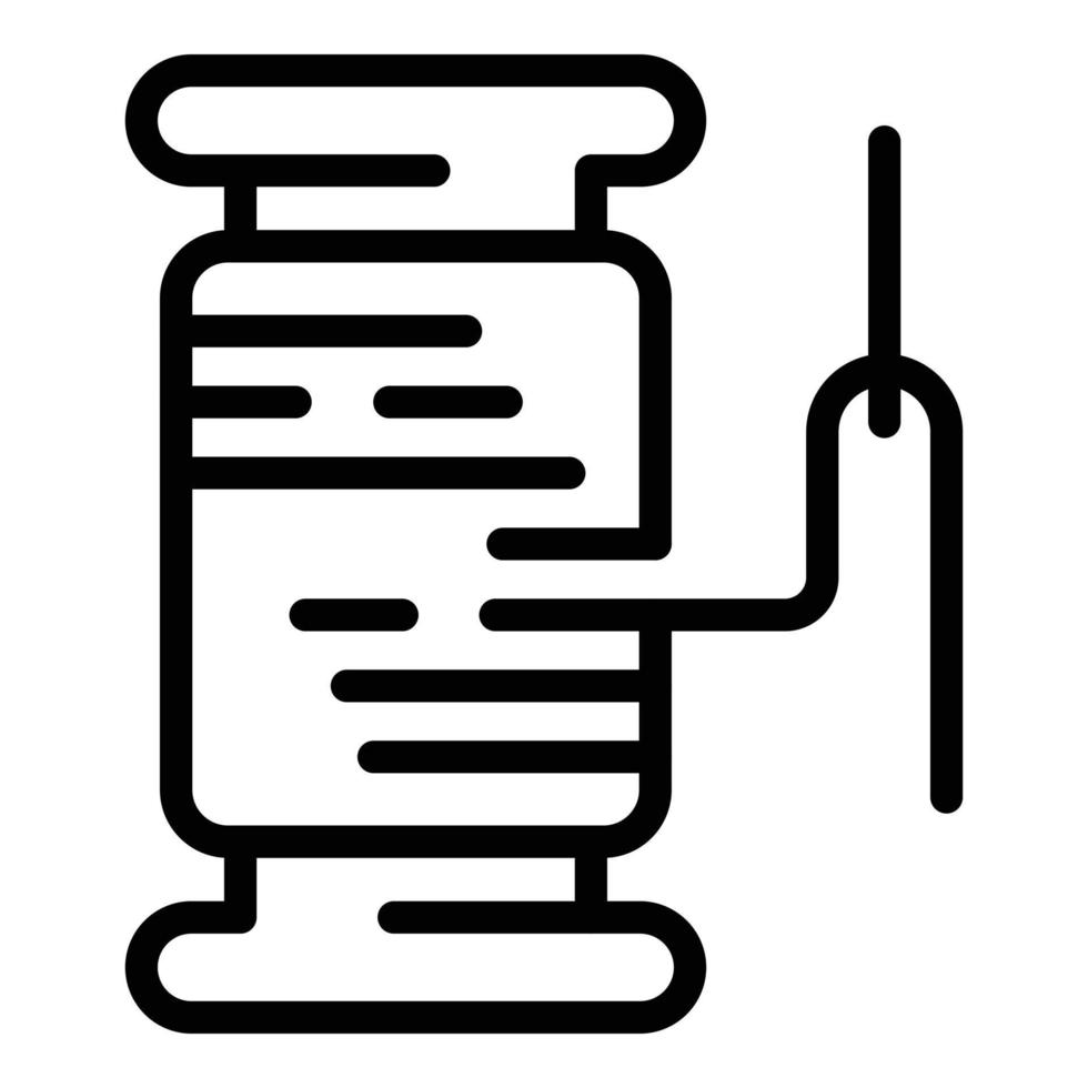 ícone de agulha de carretel, estilo de estrutura de tópicos vetor