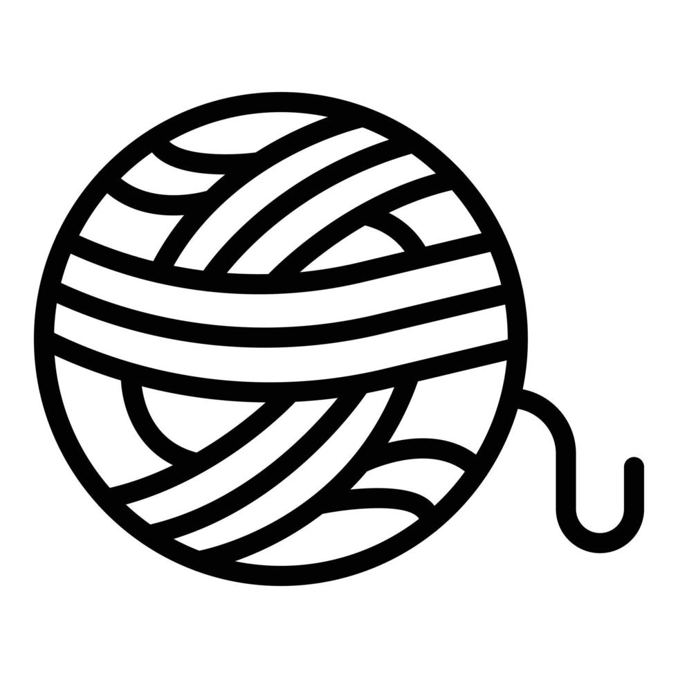 ícone de bola de fios, estilo de estrutura de tópicos vetor