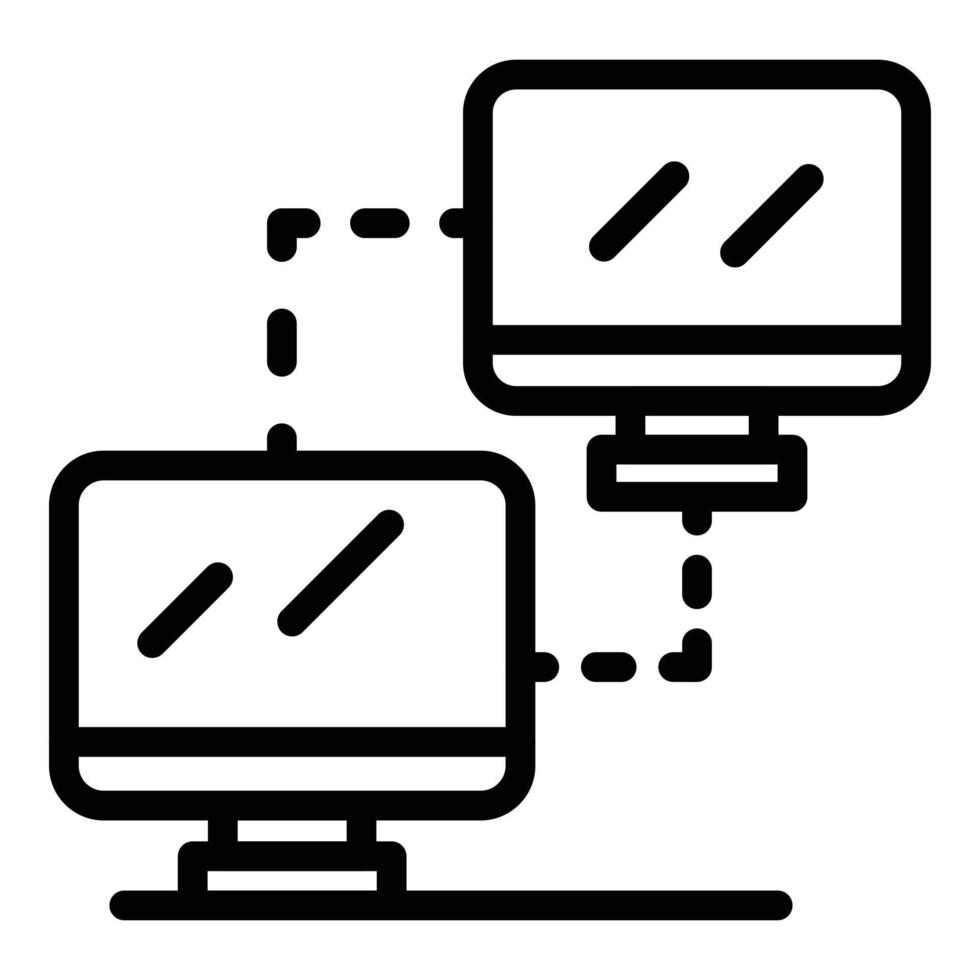 ícone de backup de computadores, estilo de estrutura de tópicos vetor