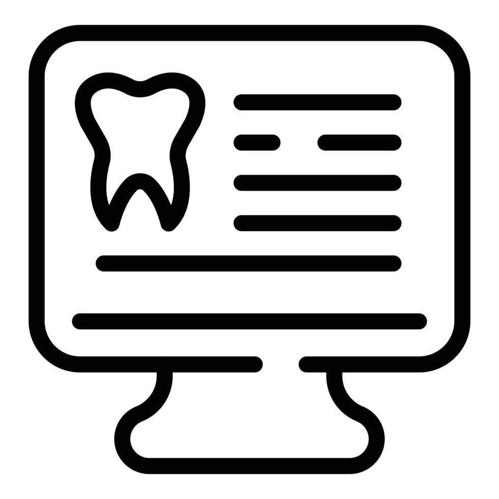 ícone de cartão de paciente dentista, estilo de estrutura de tópicos vetor
