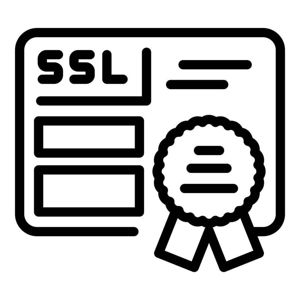ícone de certificação SSL, estilo de estrutura de tópicos vetor