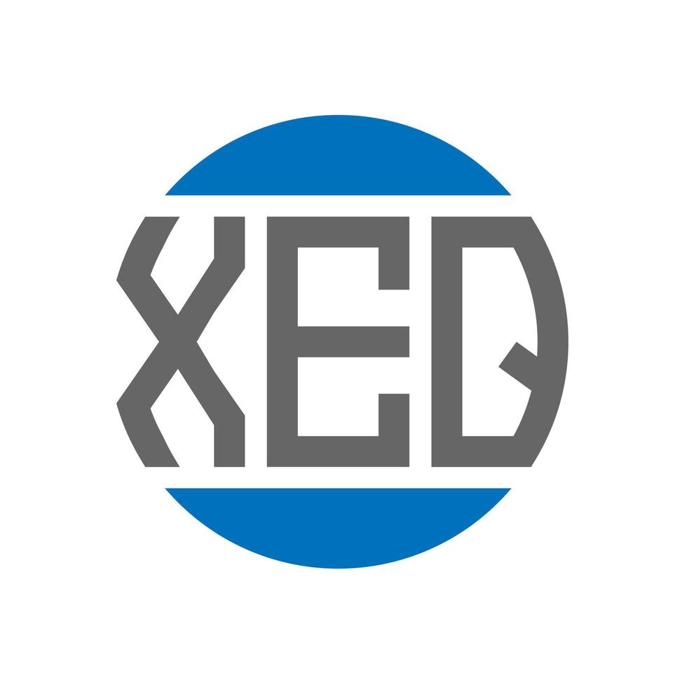 design do logotipo da letra xeq em fundo branco. conceito de logotipo de círculo de iniciais criativas xeq. design de letras xeq. vetor