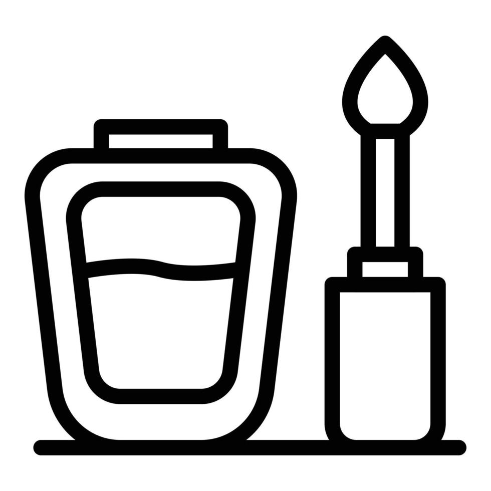 ícone de garrafa de unha polonesa, estilo de estrutura de tópicos vetor