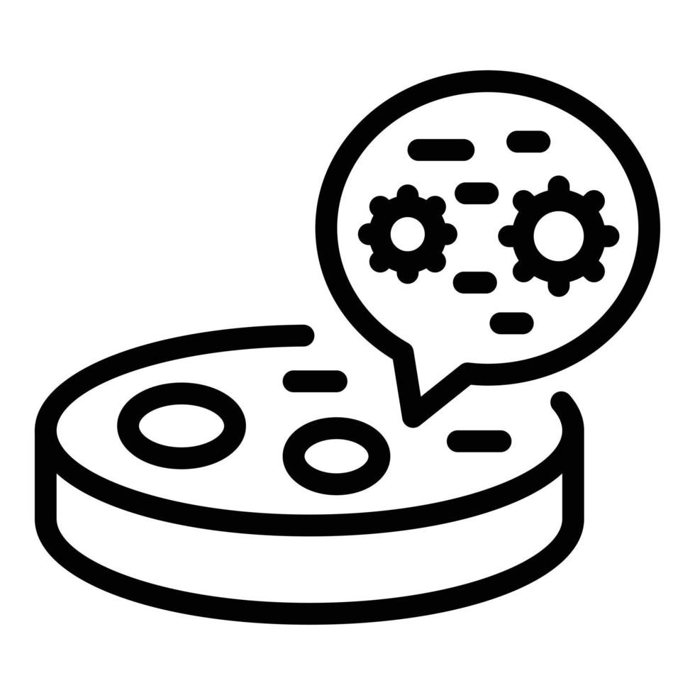 ícone de placa de Petri de biologia, estilo de estrutura de tópicos vetor