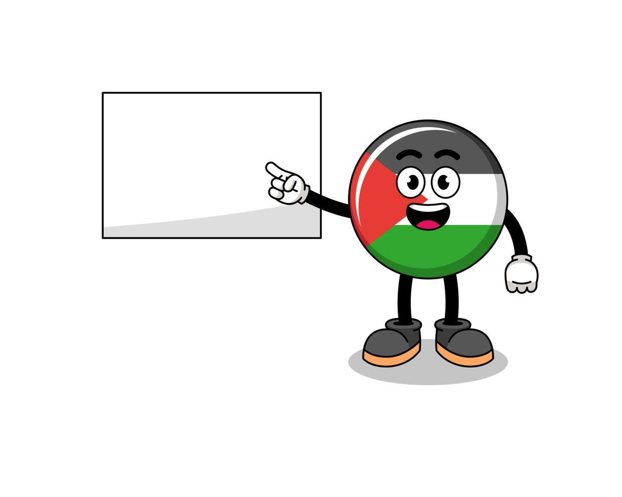 ilustração da bandeira da palestina fazendo uma apresentação vetor