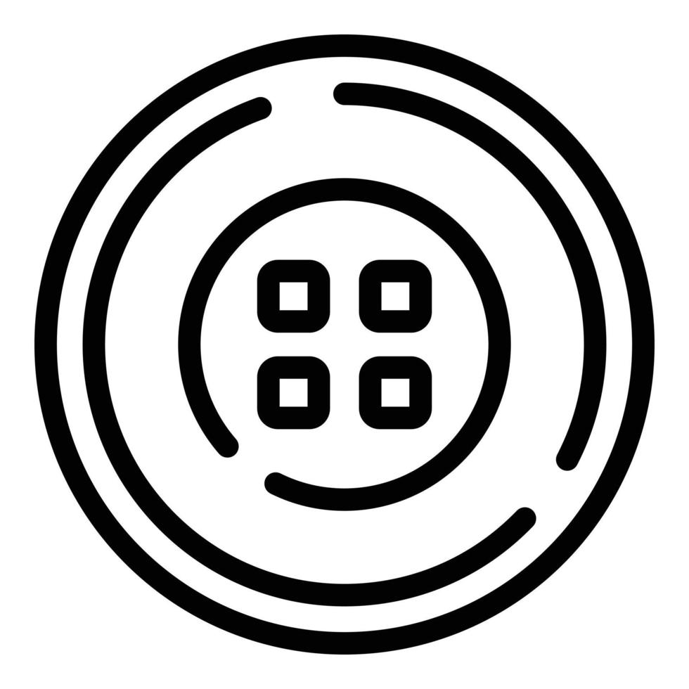 ícone de botão de tricô, estilo de estrutura de tópicos vetor