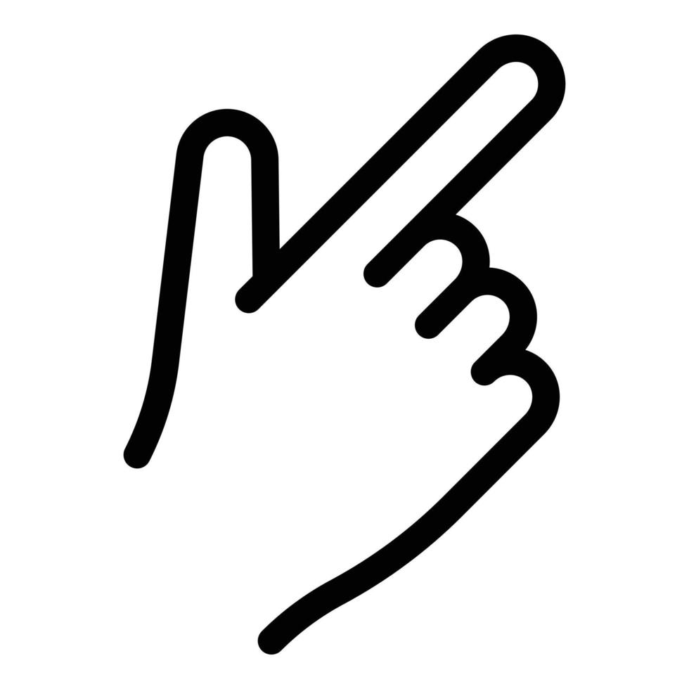 ícone de pistola de gesto de mão, estilo de estrutura de tópicos vetor
