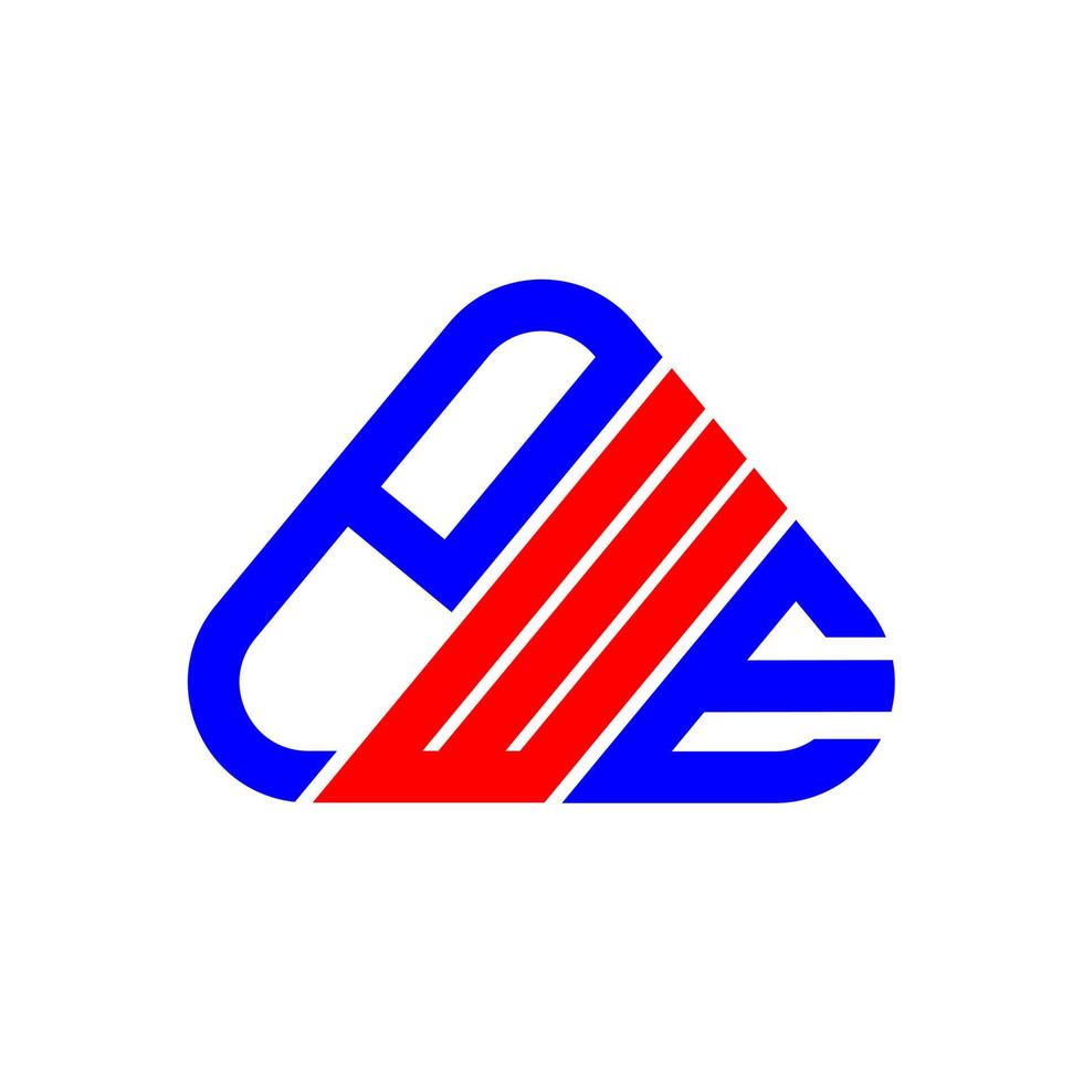 design criativo do logotipo da carta pwe com gráfico vetorial, logotipo simples e moderno pwe. vetor