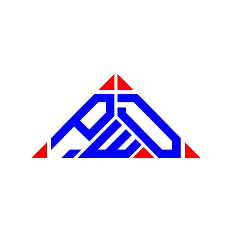 design criativo do logotipo da carta pwd com gráfico vetorial, logotipo pwd simples e moderno. vetor
