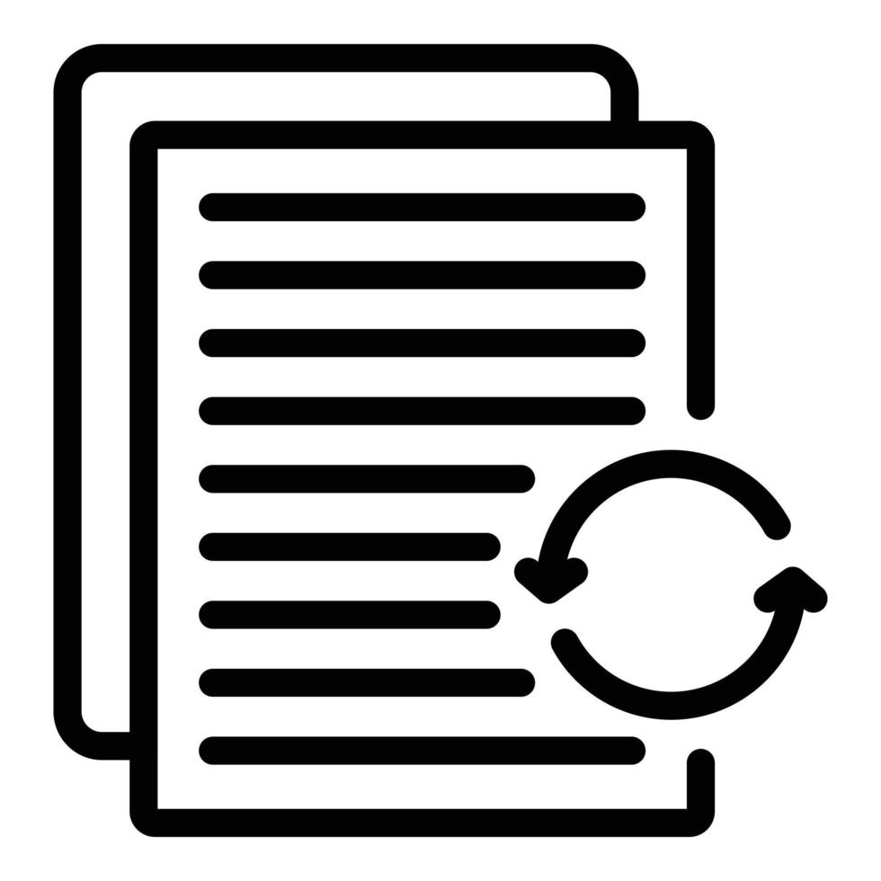 ícone de atualização de documentos, estilo de estrutura de tópicos vetor