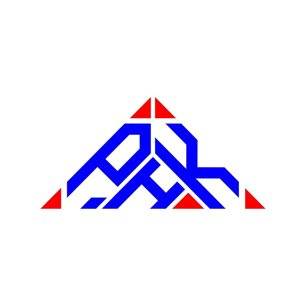 design criativo do logotipo da carta phk com gráfico vetorial, logotipo phk simples e moderno. vetor