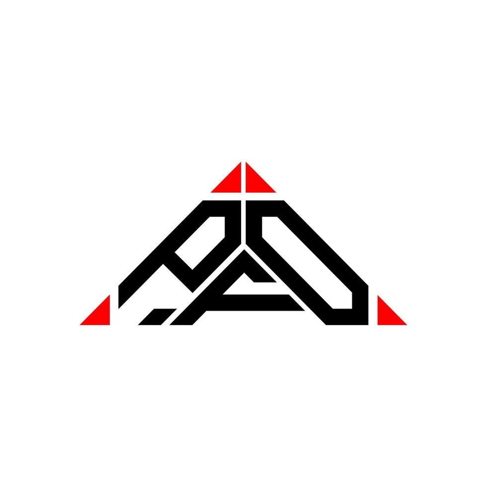 design criativo do logotipo da carta pfo com gráfico vetorial, logotipo pfo simples e moderno. vetor