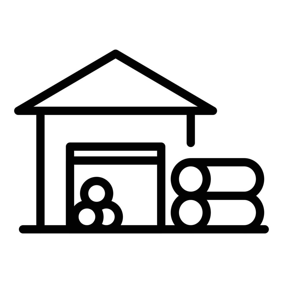 ícone de armazenamento de madeira, estilo de estrutura de tópicos vetor