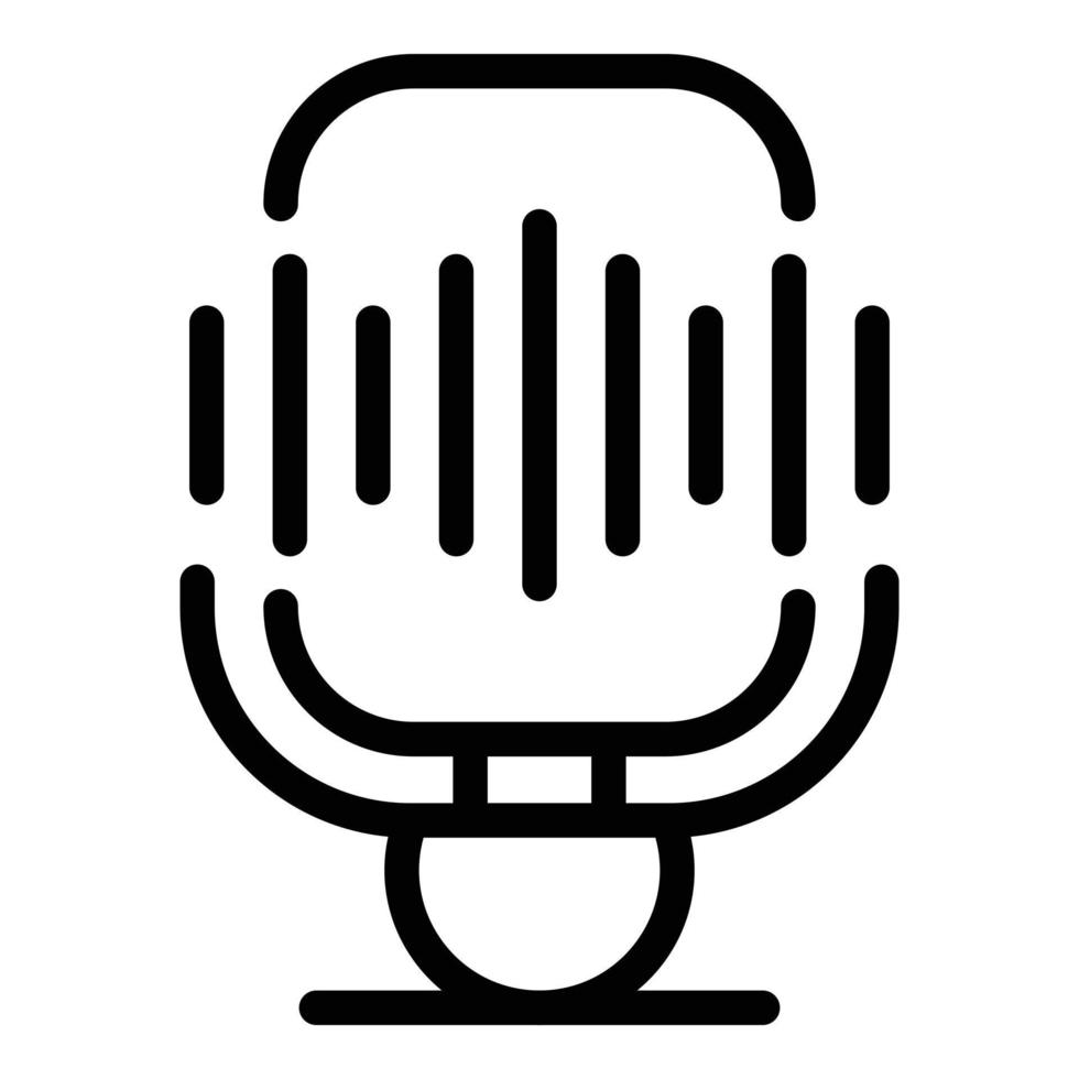 ícone de gravação de voz do microfone, estilo de estrutura de tópicos vetor