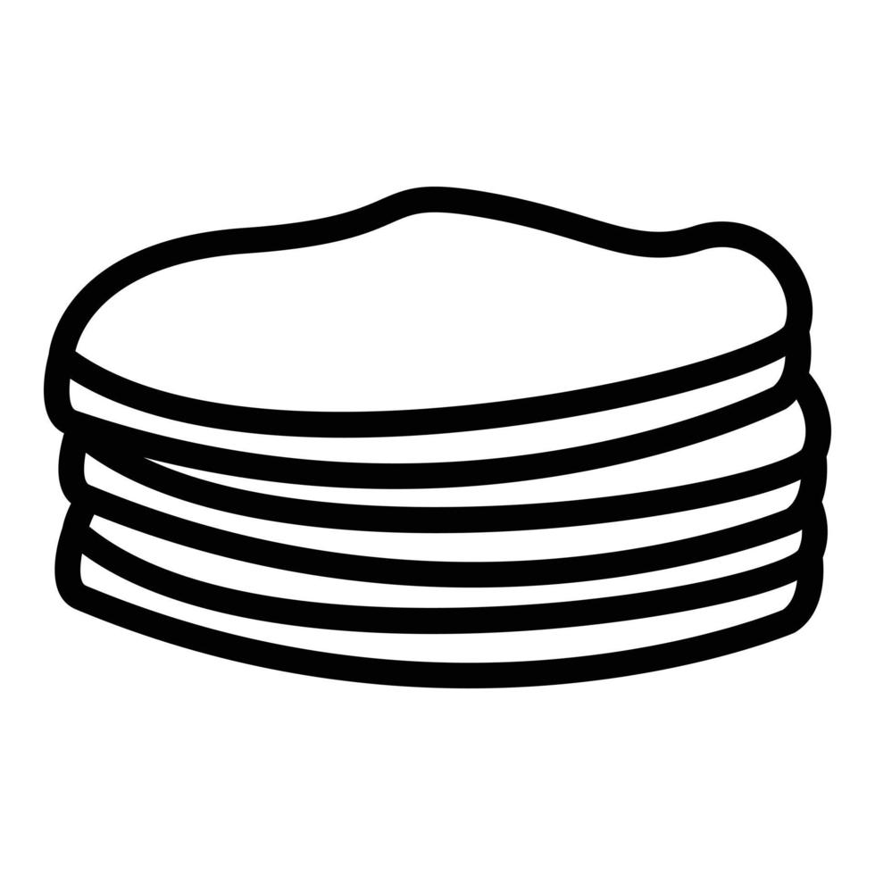 ícone de pão pita de bolso, estilo de estrutura de tópicos vetor