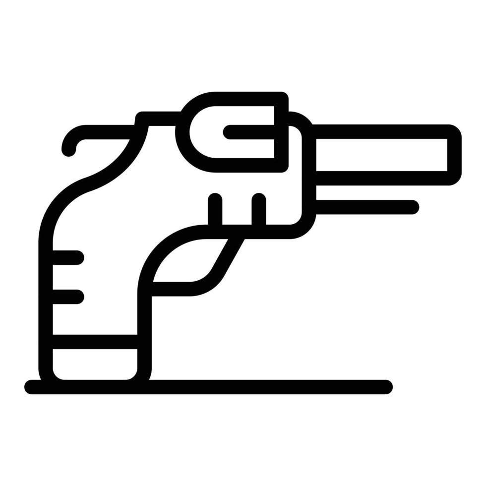 ícone de pistola, estilo de estrutura de tópicos vetor