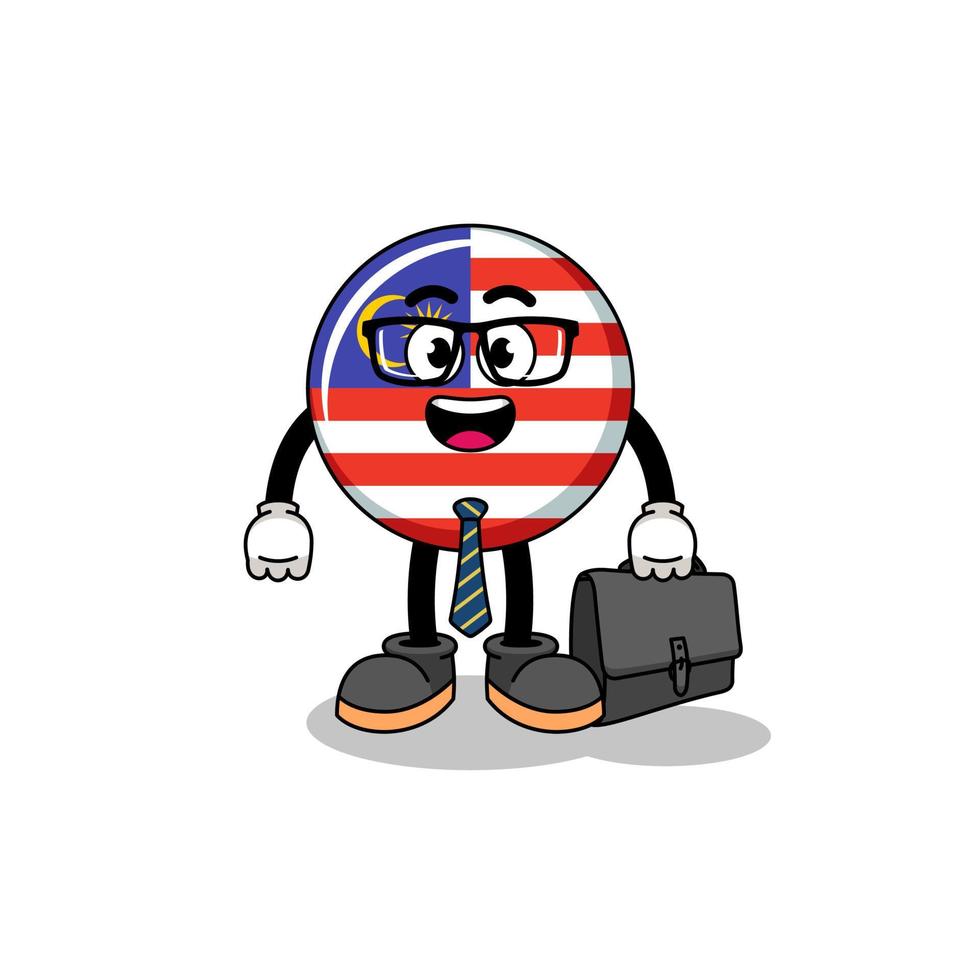 mascote da bandeira da malásia como empresário vetor
