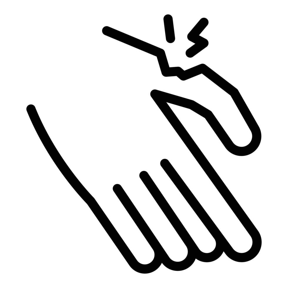 ícone de dedo ferido, estilo de estrutura de tópicos vetor